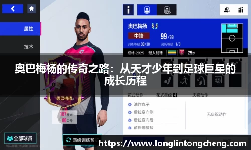 奥巴梅杨的传奇之路：从天才少年到足球巨星的成长历程